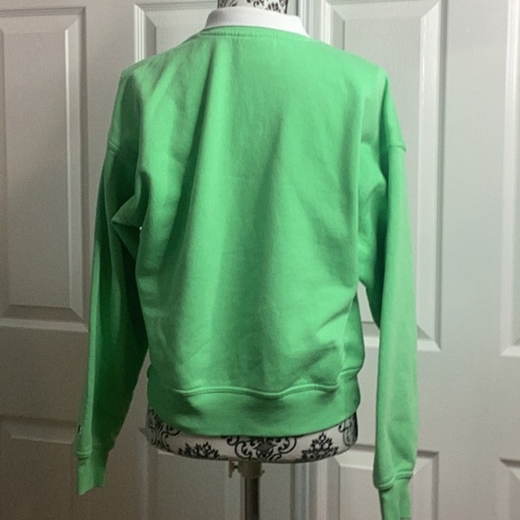 Champion Bright Light Green White Collar Pullover S - Picture 4 of 5